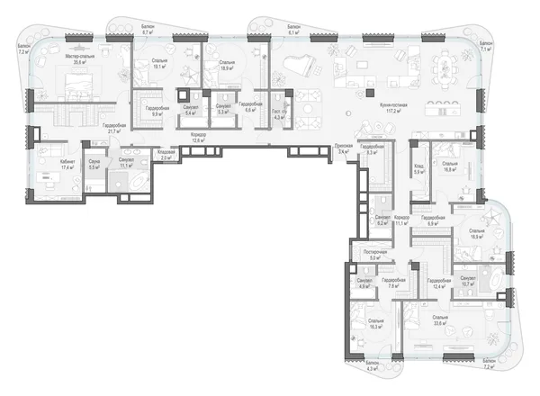 8-комнатная квартира, 468.2 м²