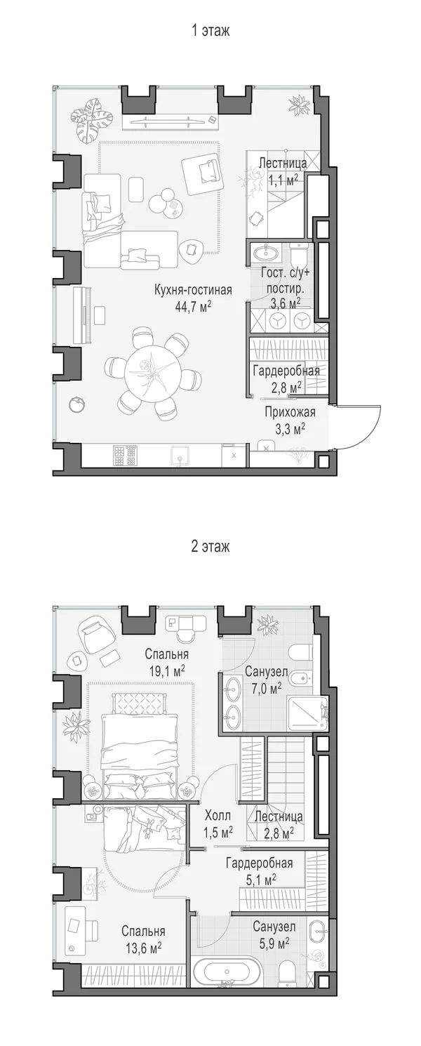 3-комнатный пентхаус, 109.4 м²