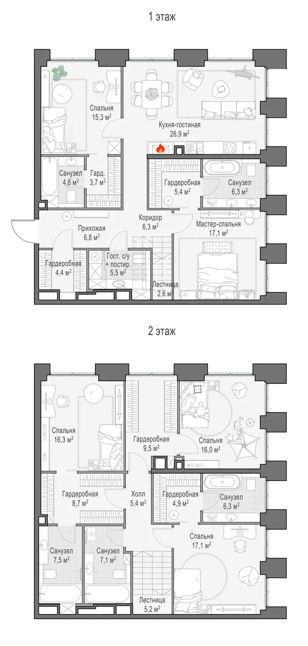 5-комнатный пентхаус, 209.3 м²