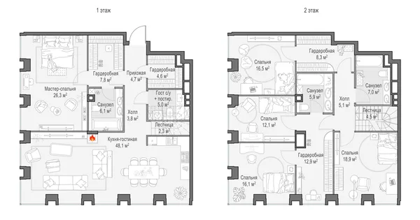 5-комнатный пентхаус, 214.5 м²