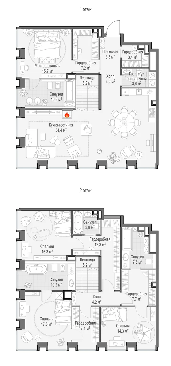 5-комнатный пентхаус, 214.3 м²