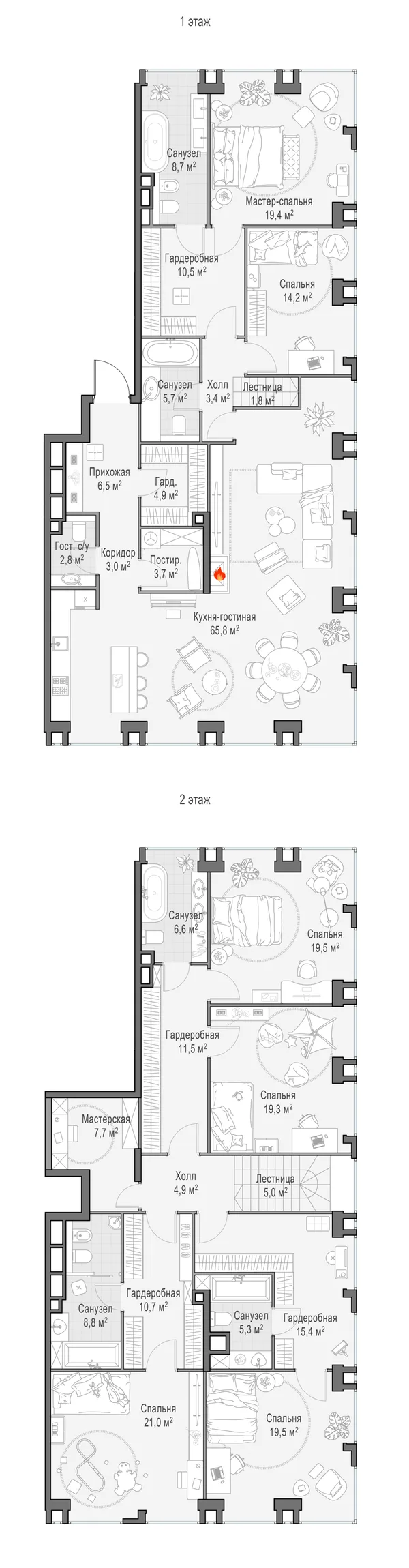 6-комнатный пентхаус, 302.3 м²