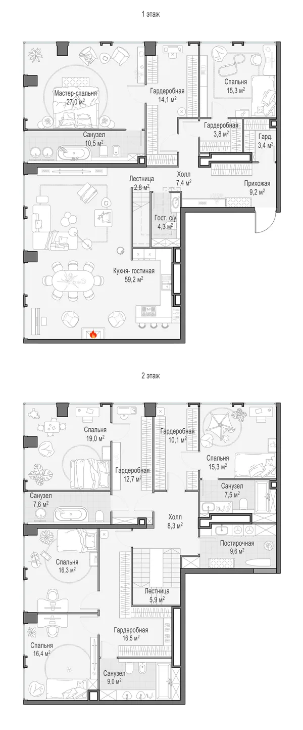 6-комнатный пентхаус, 309.7 м²