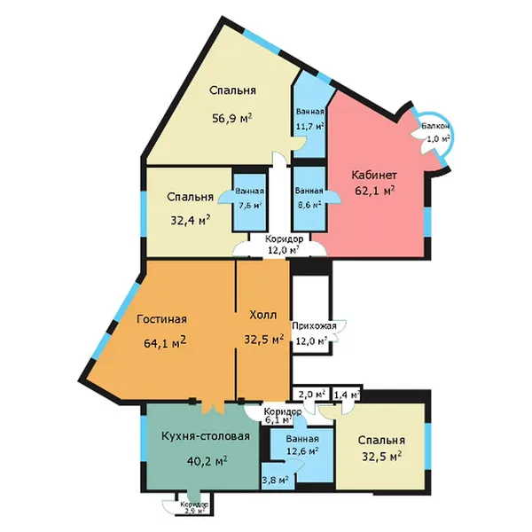 5-комнатная квартира, 401.4 м²
