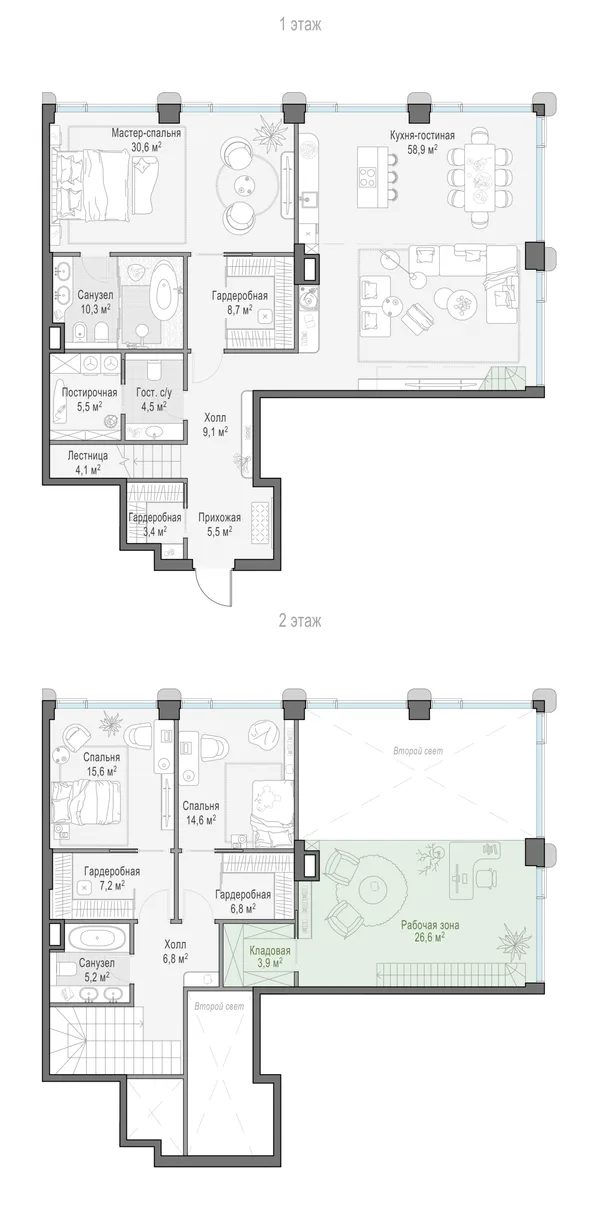 1-комнатная квартира, 140.7 м²