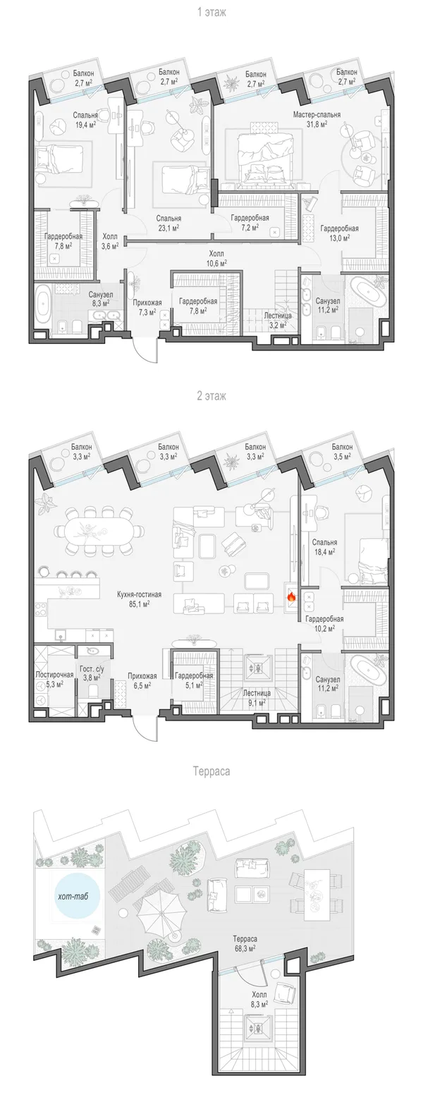 4-комнатный пентхаус, 315.3 м²