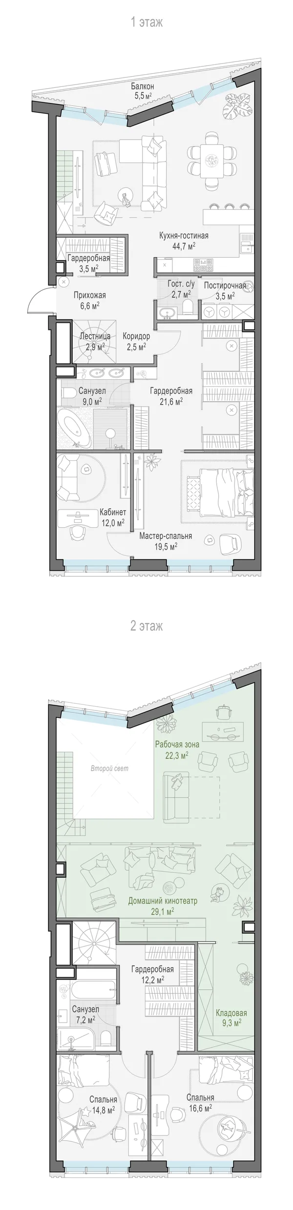 3-комнатная квартира, 128.9 м²