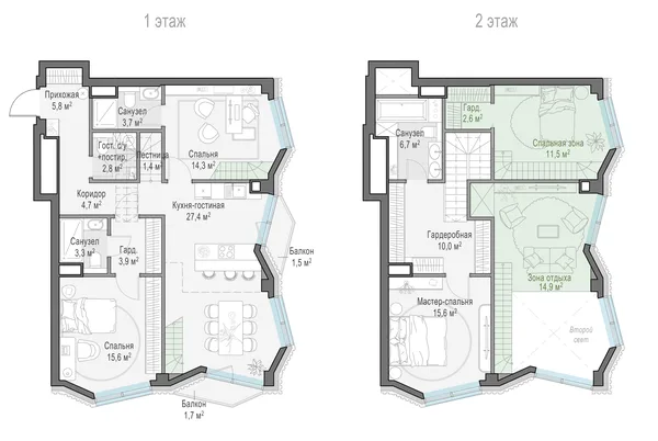 3-комнатная квартира, 84.3 м²