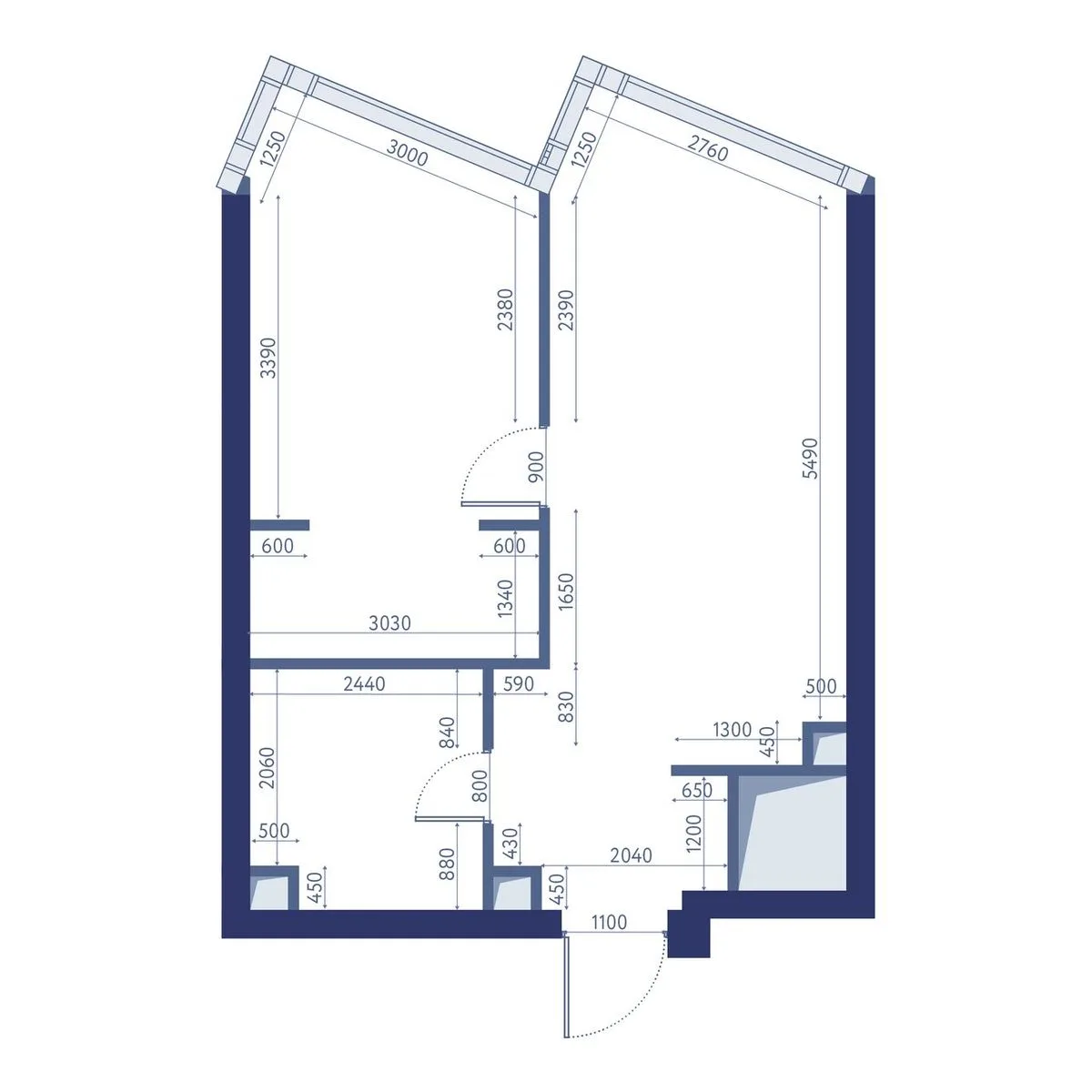 1-комнатная квартира 45,9 м² в ЖК «HideOUT» — планировки 2