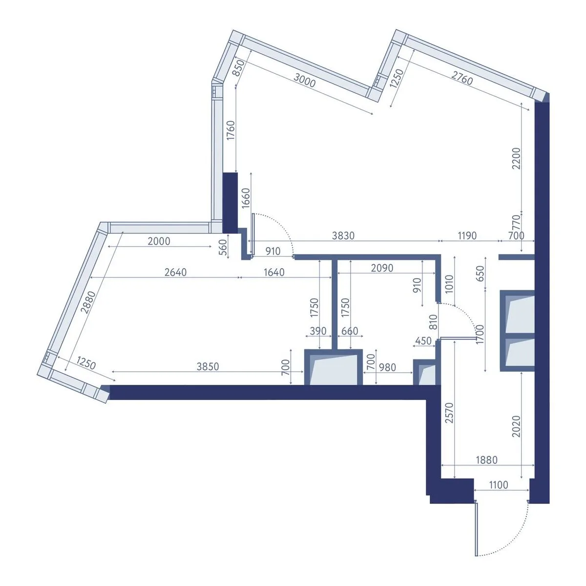 1-комнатная квартира 46,4 м² в ЖК «HideOUT» — планировки 2