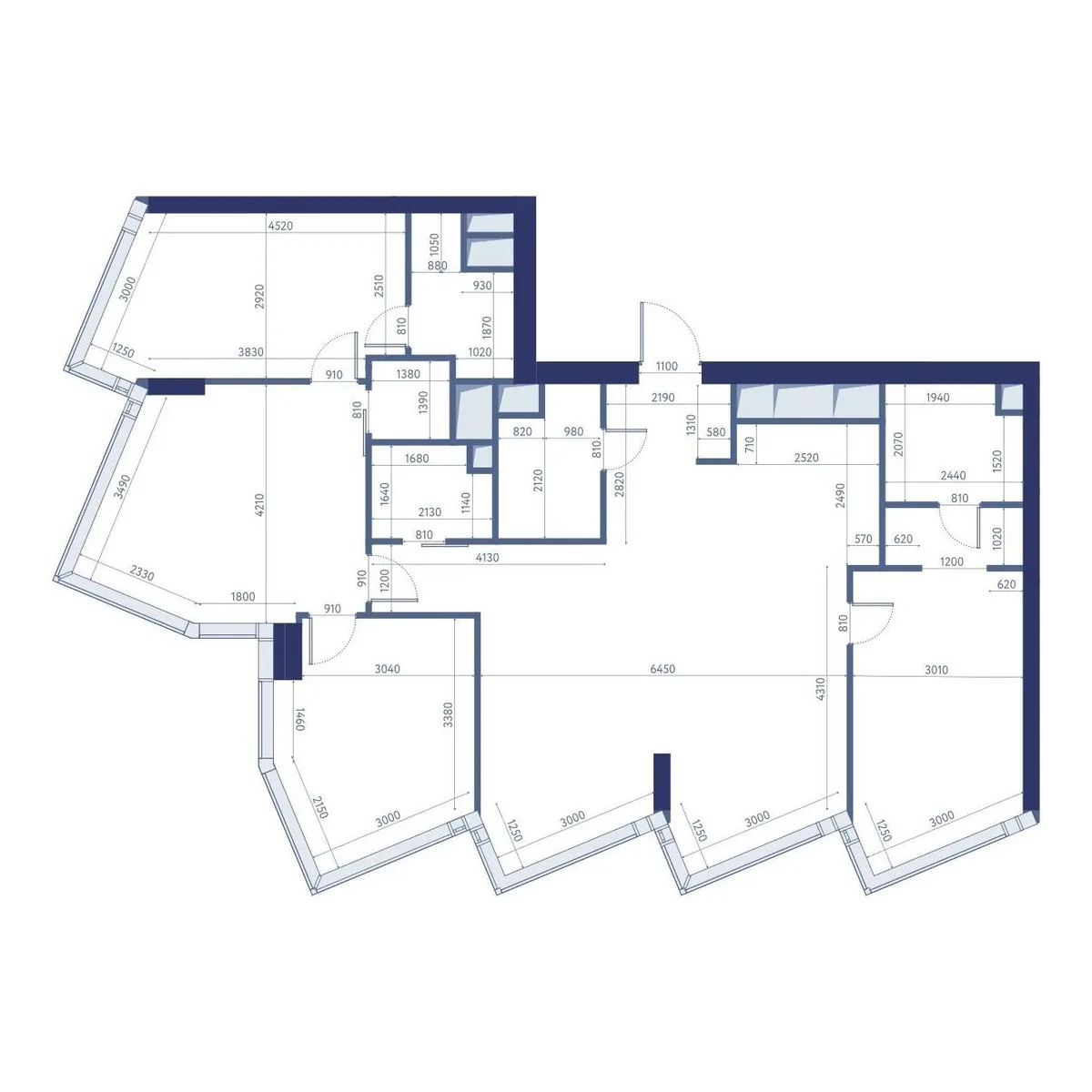 3-комнатная квартира 129,1 м² в ЖК «HideOUT» — планировки 2