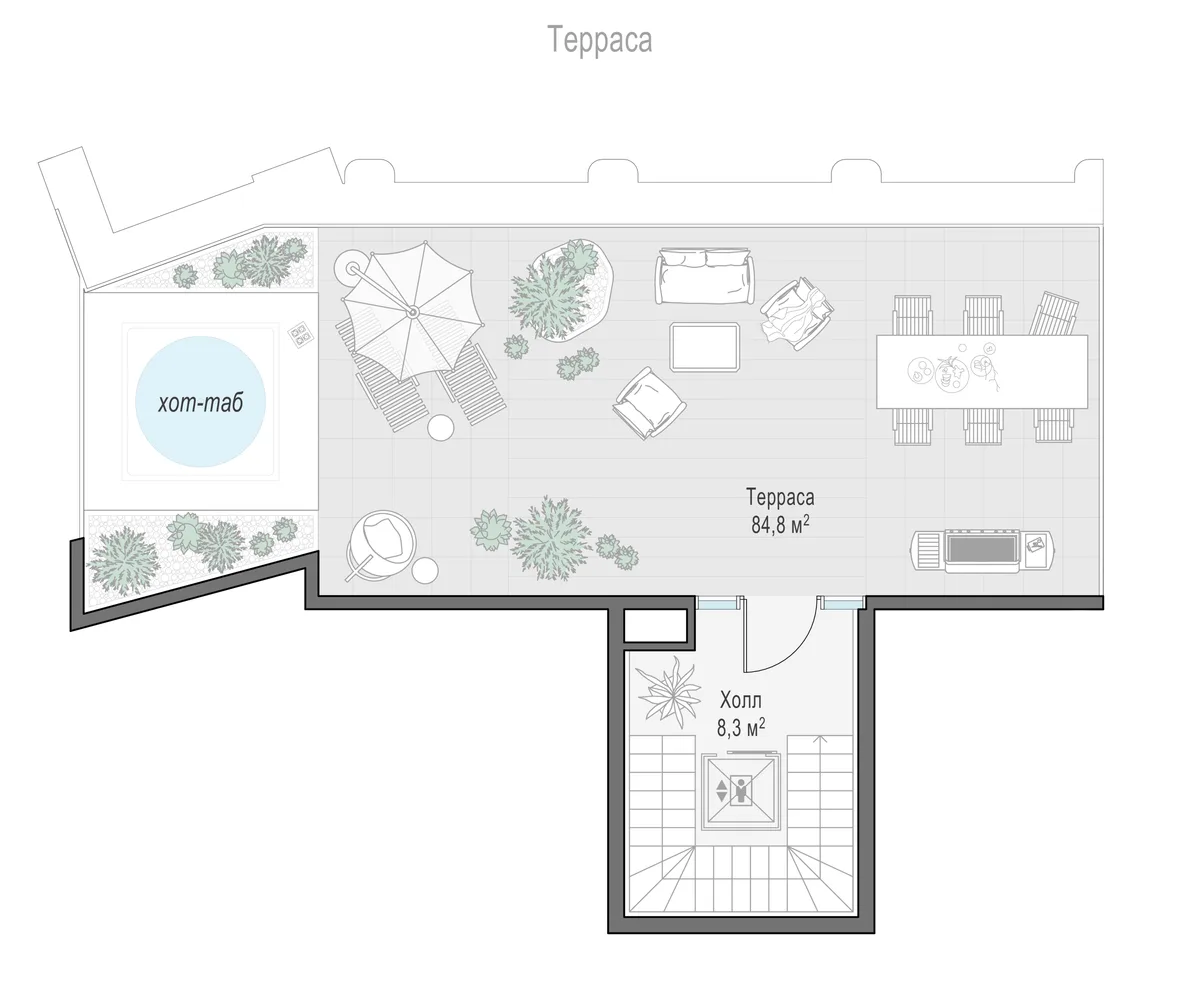 4-комнатный пентхаус 307,8 м² в ЖК «Палашёвский 11» — планировки 5