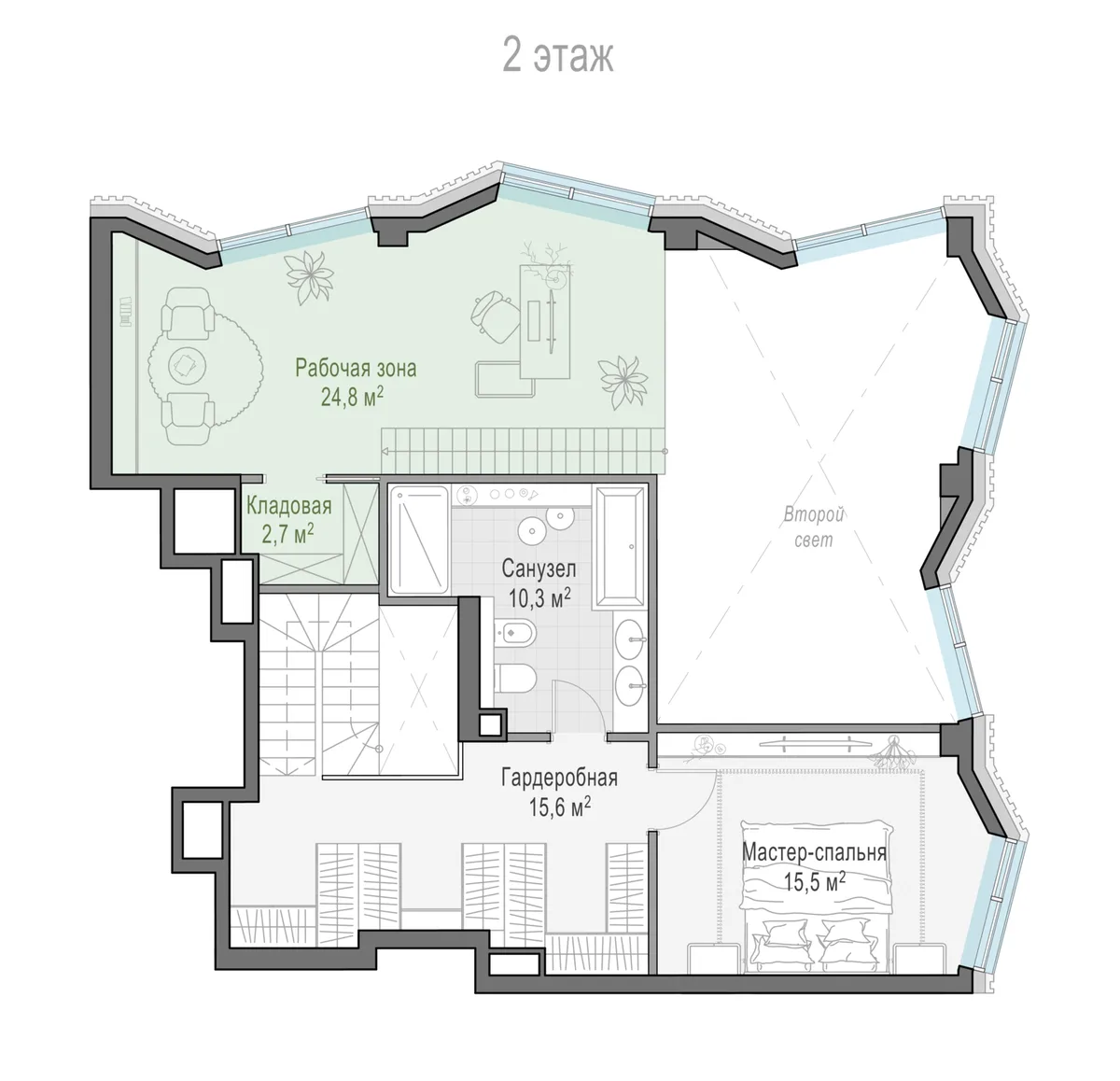 3-комнатная квартира 105,1 м² в ЖК «Тишинский бульвар» — планировки 11