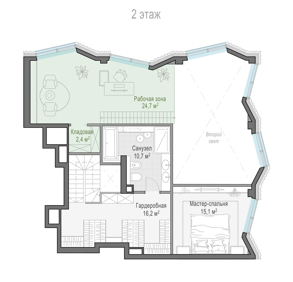 3-комнатная квартира 107,8 м² в ЖК «Тишинский бульвар» — планировки 10