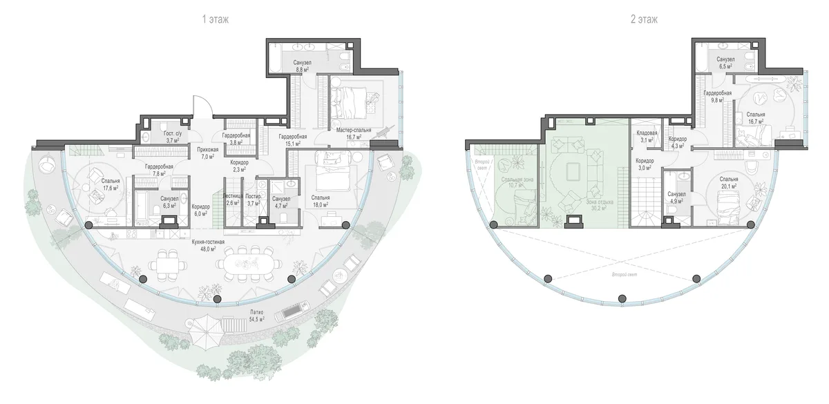 3-комнатный ситихаус 172,2 м² в ЖК «Фрунзенский» — планировки 6