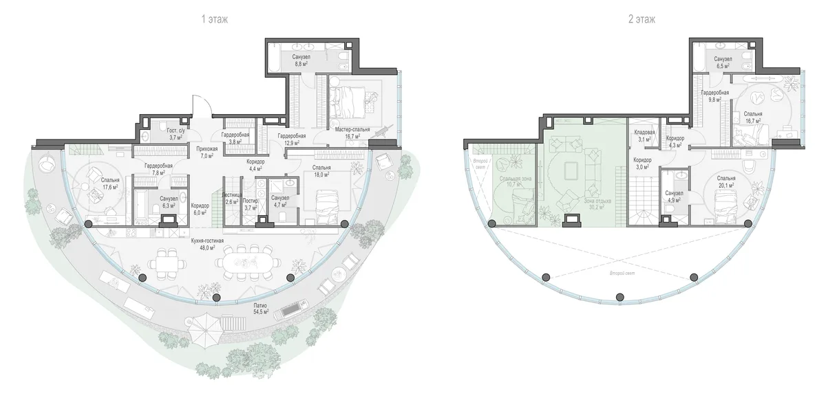 3-комнатный ситихаус 172,2 м² в ЖК «Фрунзенский» — планировки 11